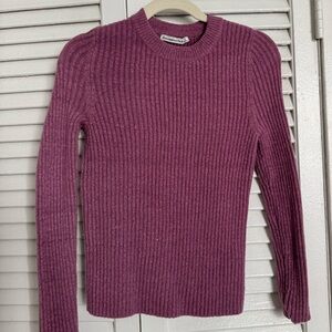 Abercrombie & Fitch Ribbed Knit Sweater in Plum
